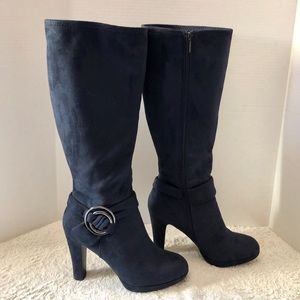 Navy Suede Boots